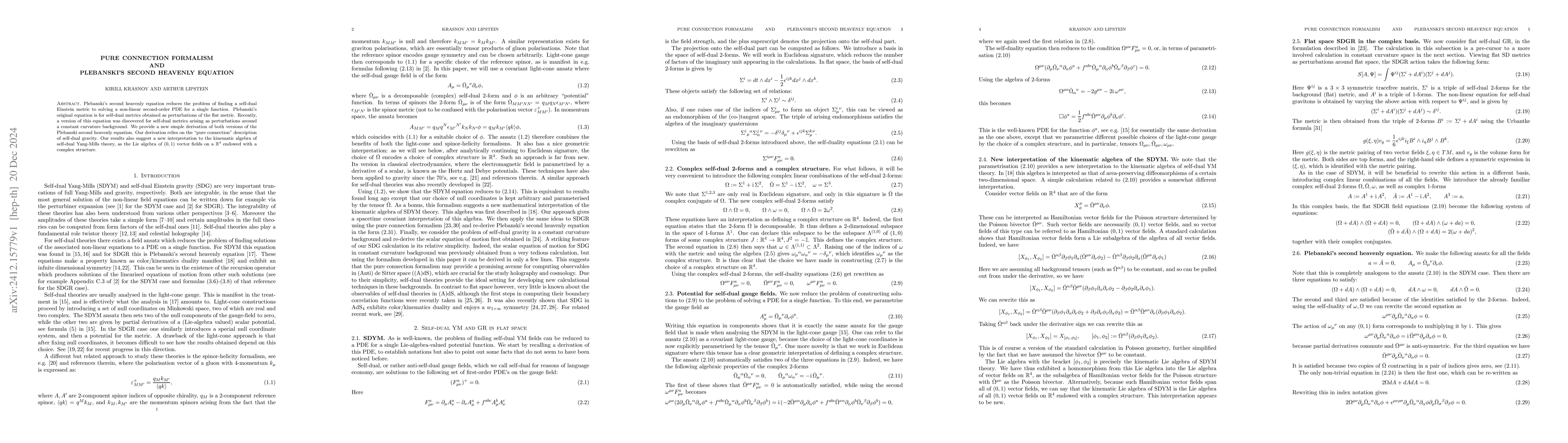 Thumbnail for Pure connection formalism and Plebanski's second heavenly equation