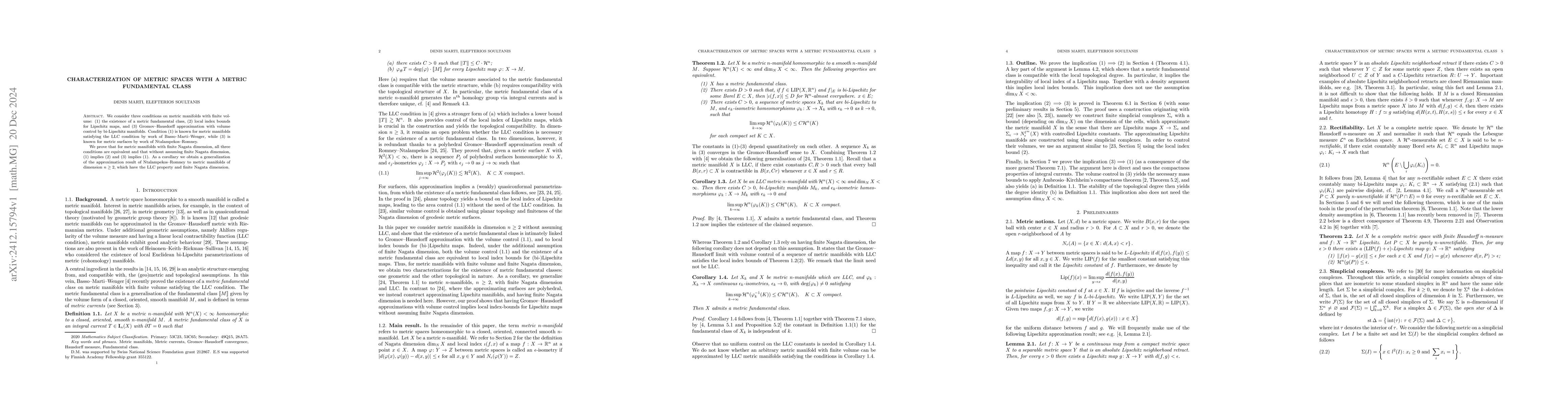 Thumbnail for Characterization of metric spaces with a metric fundamental class