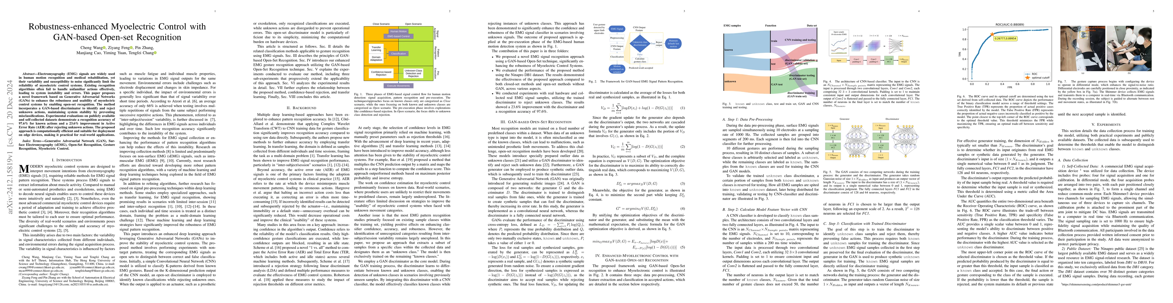 Thumbnail for Robustness-enhanced Myoelectric Control with GAN-based Open-set
  Recognition