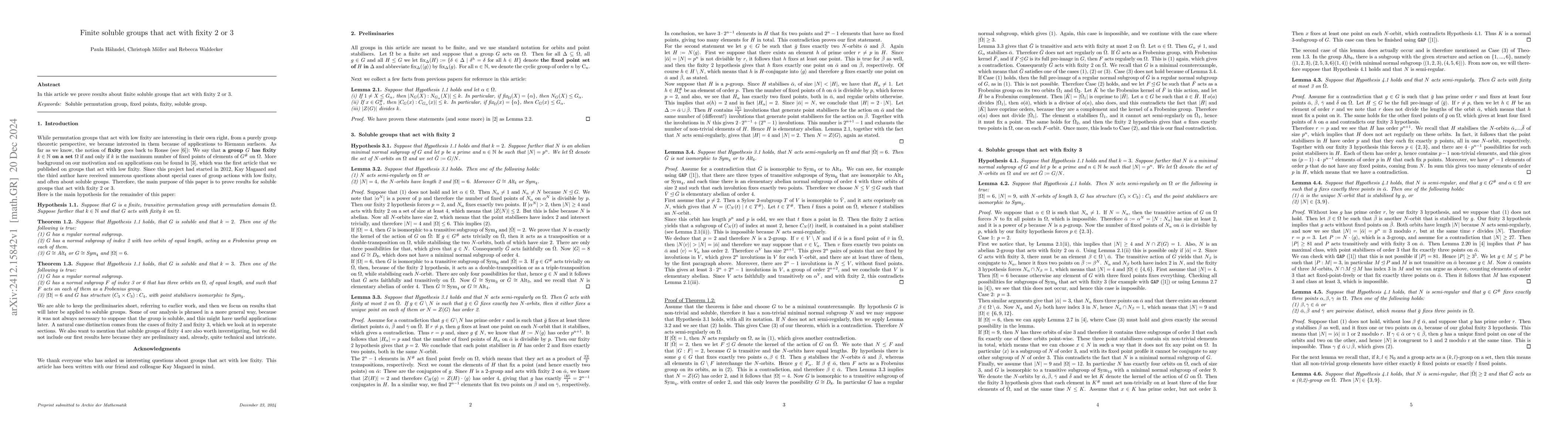 Thumbnail for Finite soluble groups that act with fixity 2 or 3