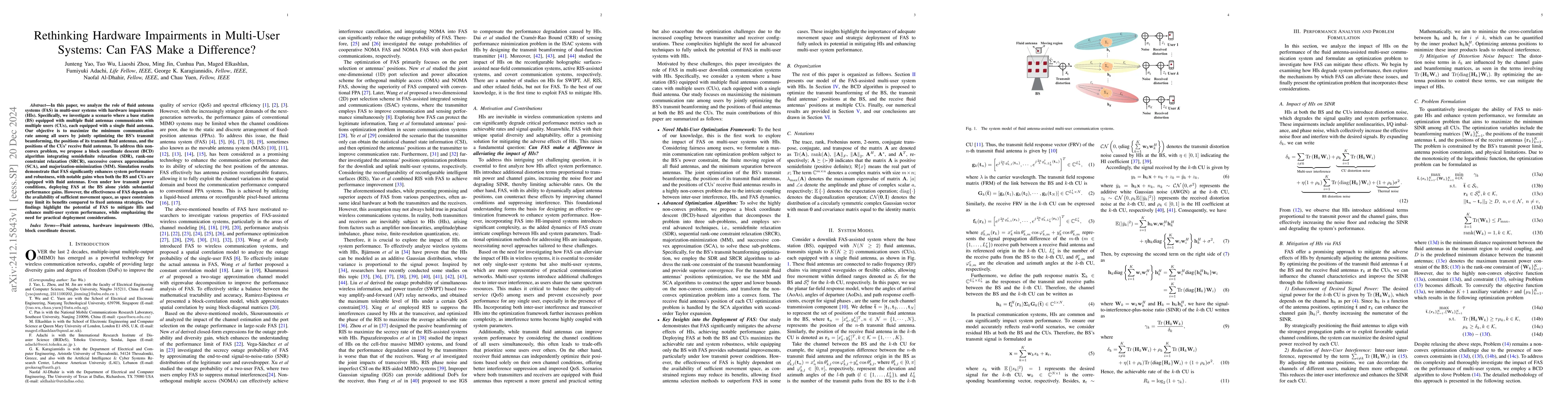 Thumbnail for Rethinking Hardware Impairments in Multi-User Systems: Can FAS Make a
  Difference?