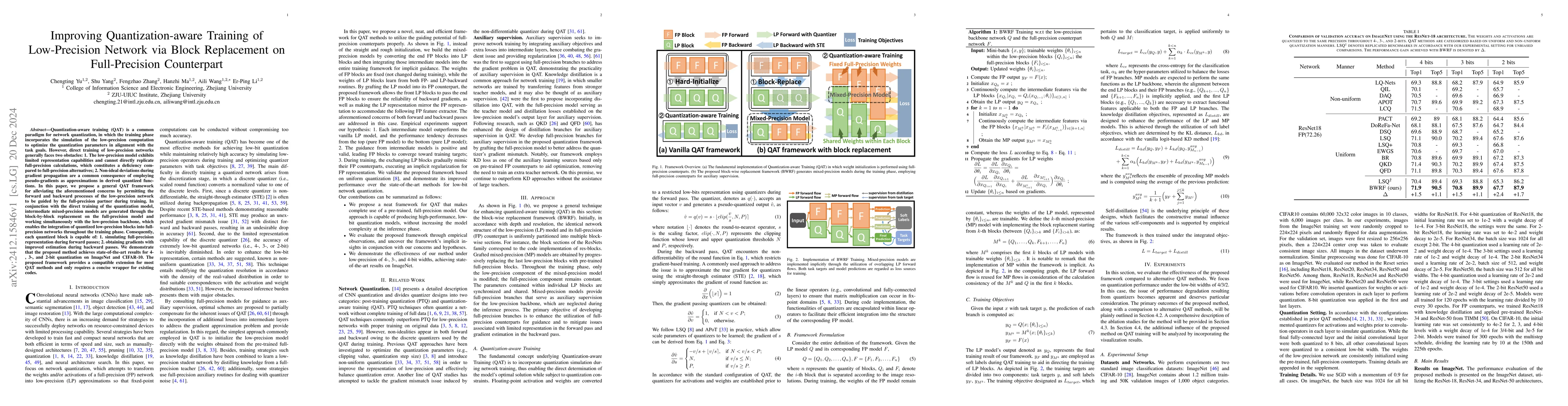 Thumbnail for Improving Quantization-aware Training of Low-Precision Network via Block
  Replacement on Full-Precision Counterpart