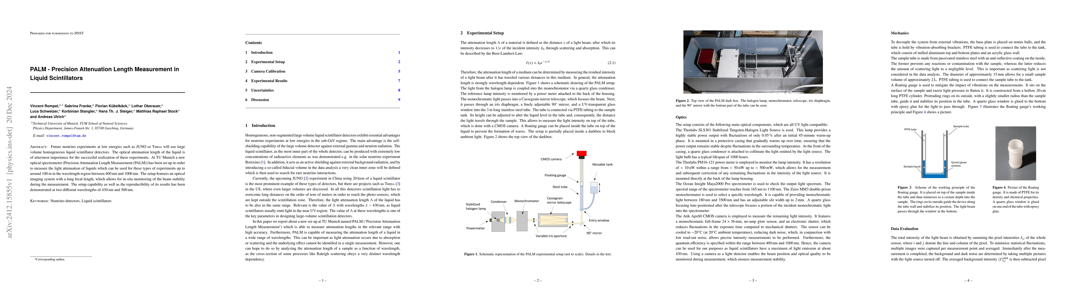 Thumbnail for PALM -- Precision Attenuation Length Measurement in Liquid Scintillators