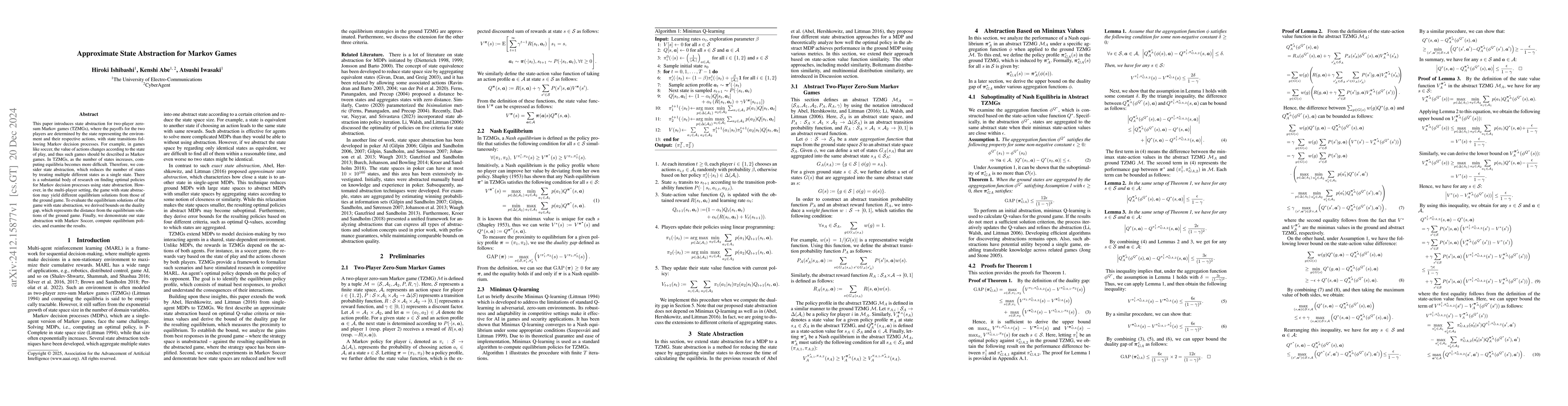 Thumbnail for Approximate State Abstraction for Markov Games
