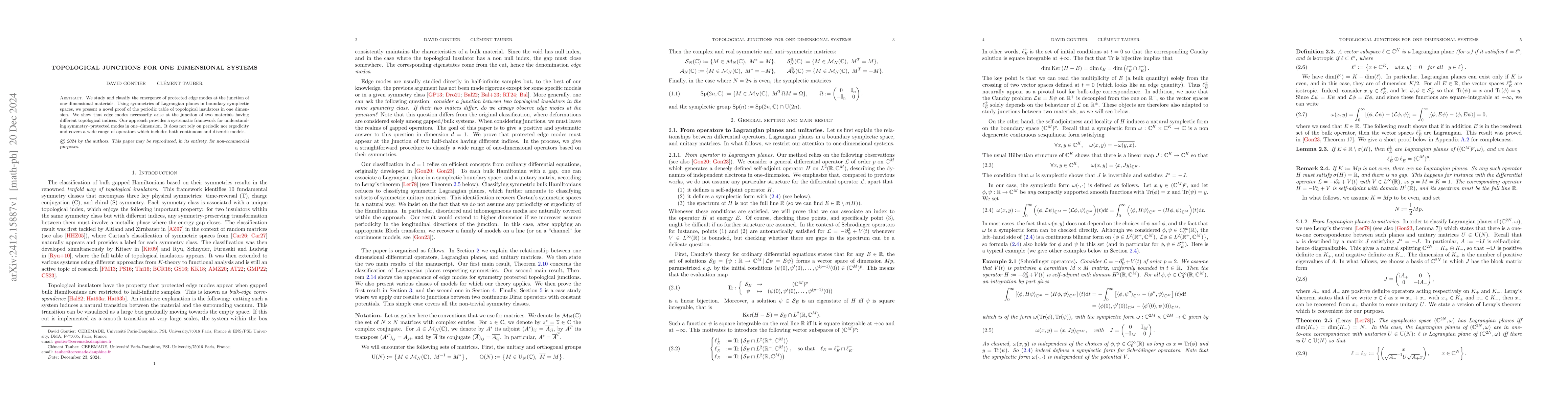 Thumbnail for Topological junctions for one-dimensional systems
