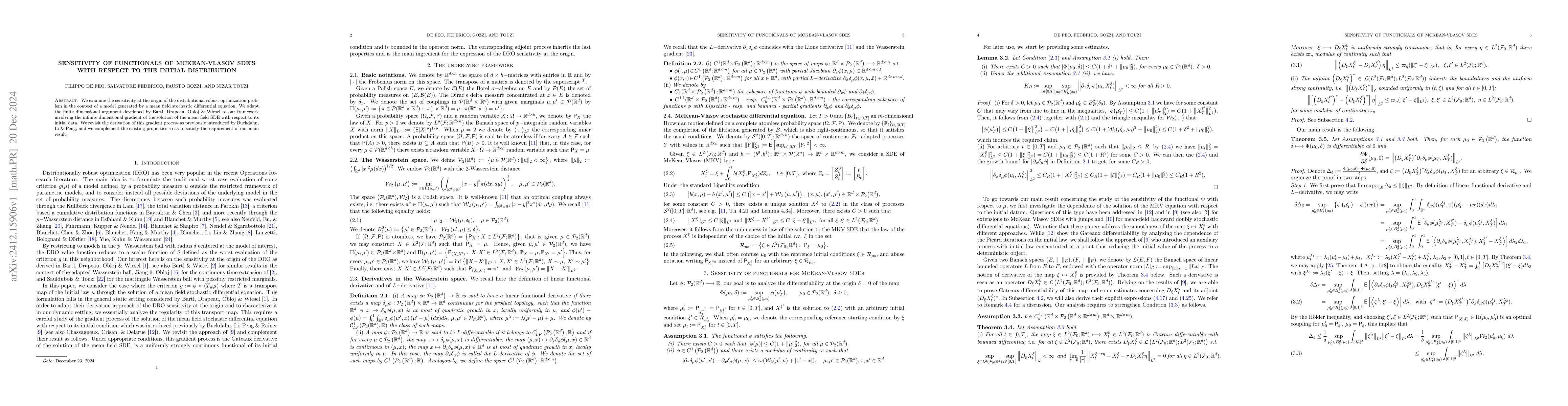 Thumbnail for Sensitivity of functionals of McKean-Vlasov SDE's with respect to the
  initial distribution
