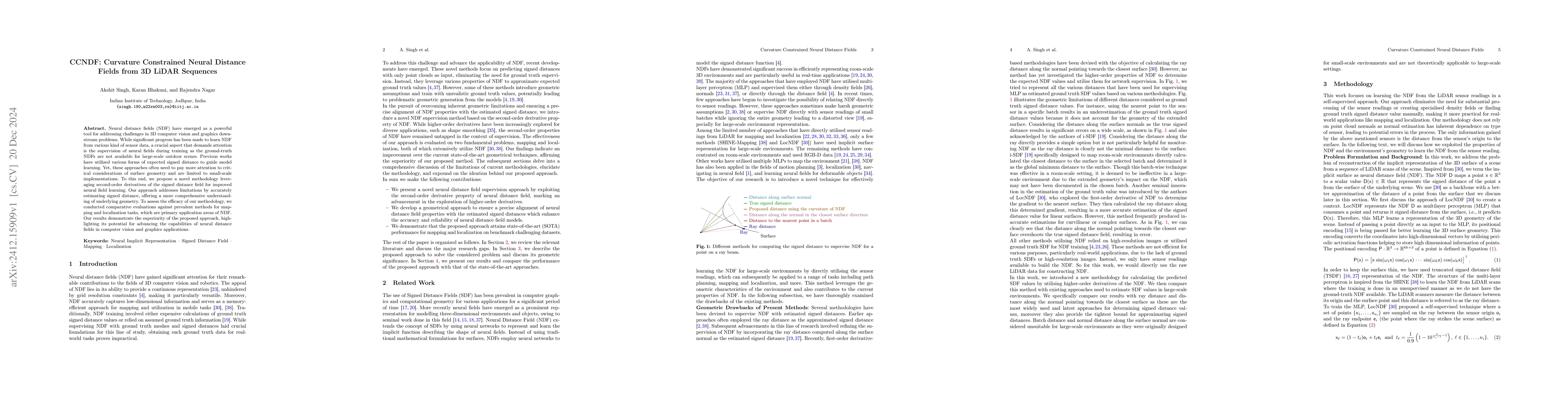 Thumbnail for CCNDF: Curvature Constrained Neural Distance Fields from 3D LiDAR
  Sequences
