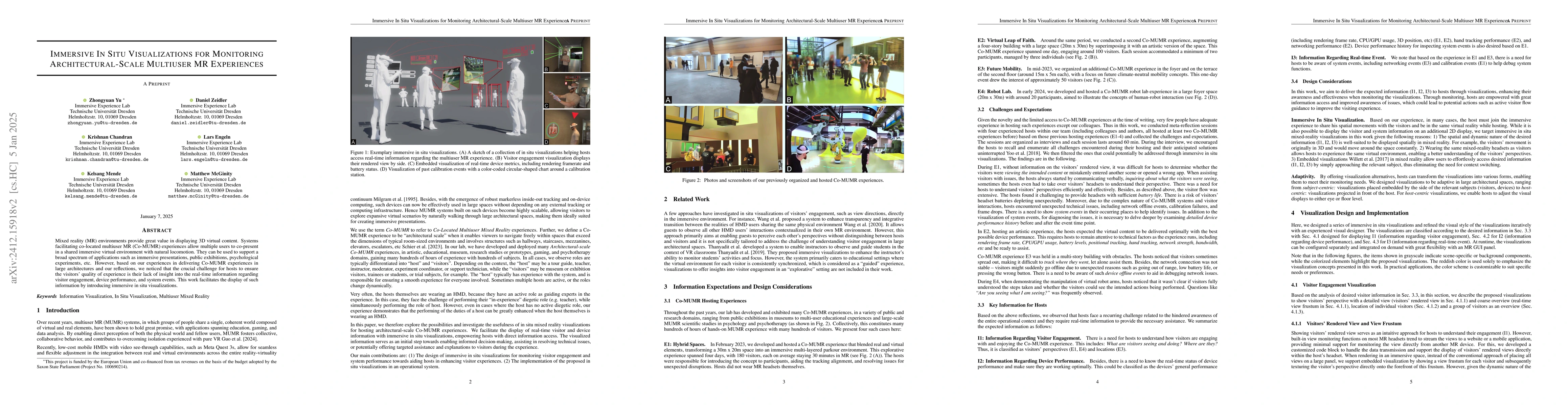 Thumbnail for Immersive In Situ Visualizations for Monitoring Architectural-Scale
  Multiuser MR Experiences
