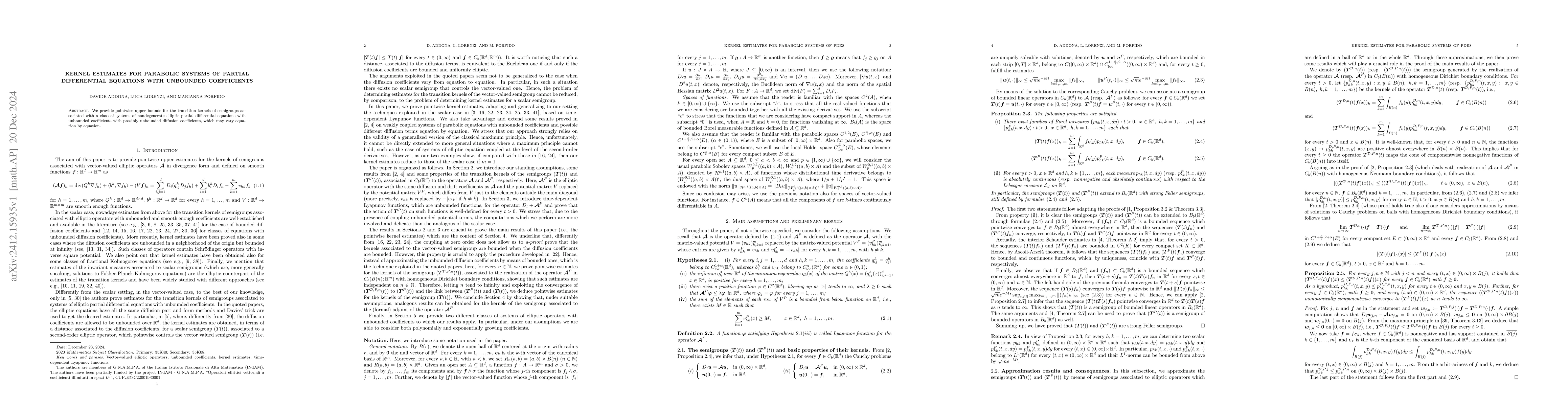 Thumbnail for Kernel estimates for parabolic systems of partial differential equations
  with unbounded coefficients