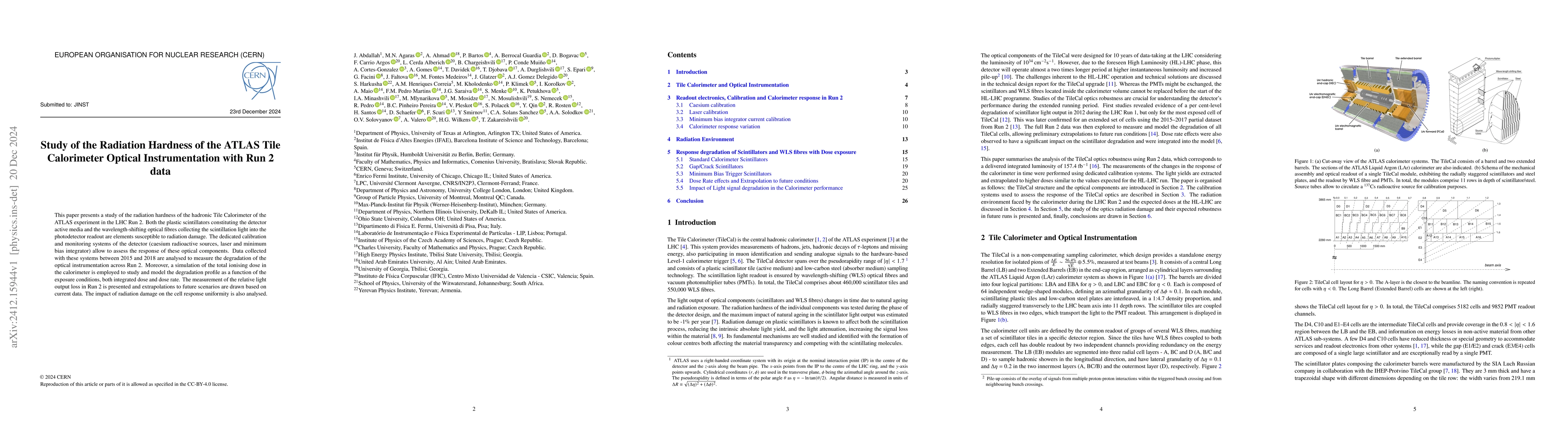 Thumbnail for Study of the Radiation Hardness of the ATLAS Tile Calorimeter Optical
  Instrumentation with Run 2 data