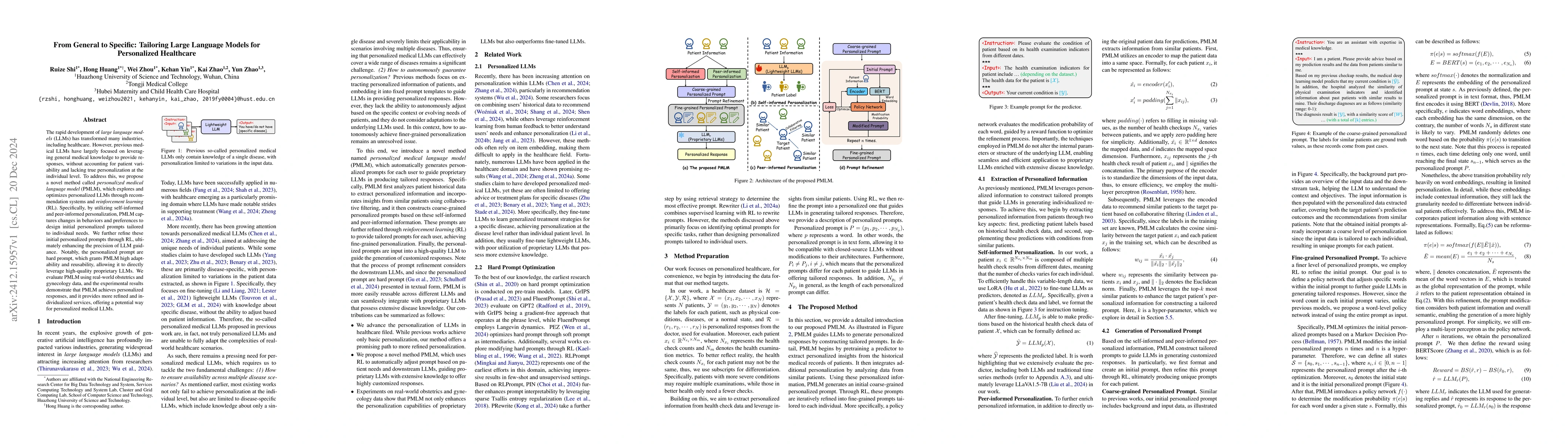 Thumbnail for From General to Specific: Tailoring Large Language Models for
  Personalized Healthcare