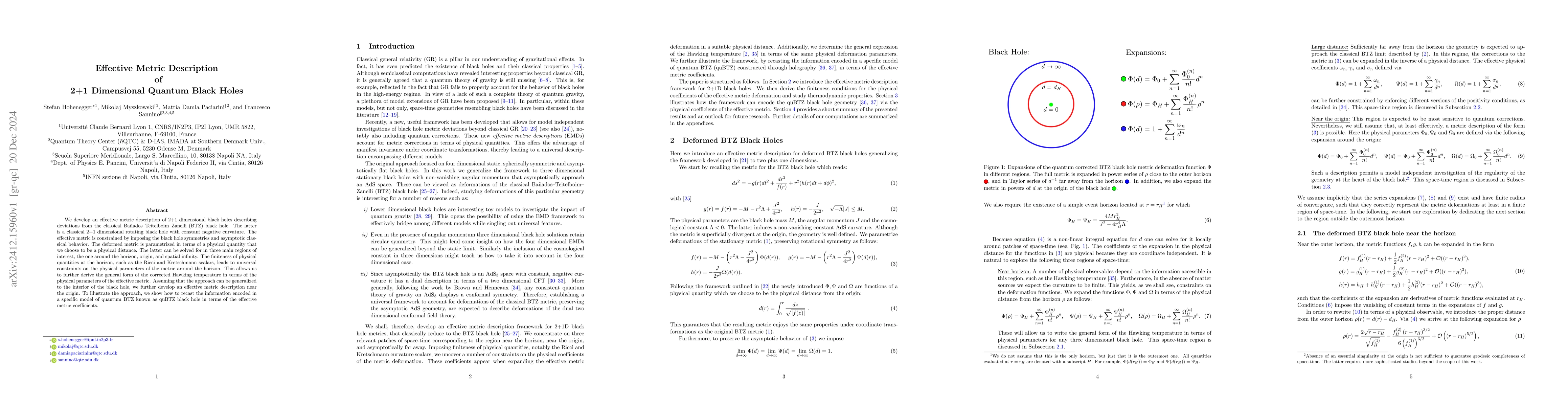 Thumbnail for Effective Metric Description of 2+1 Dimensional Quantum Black Holes