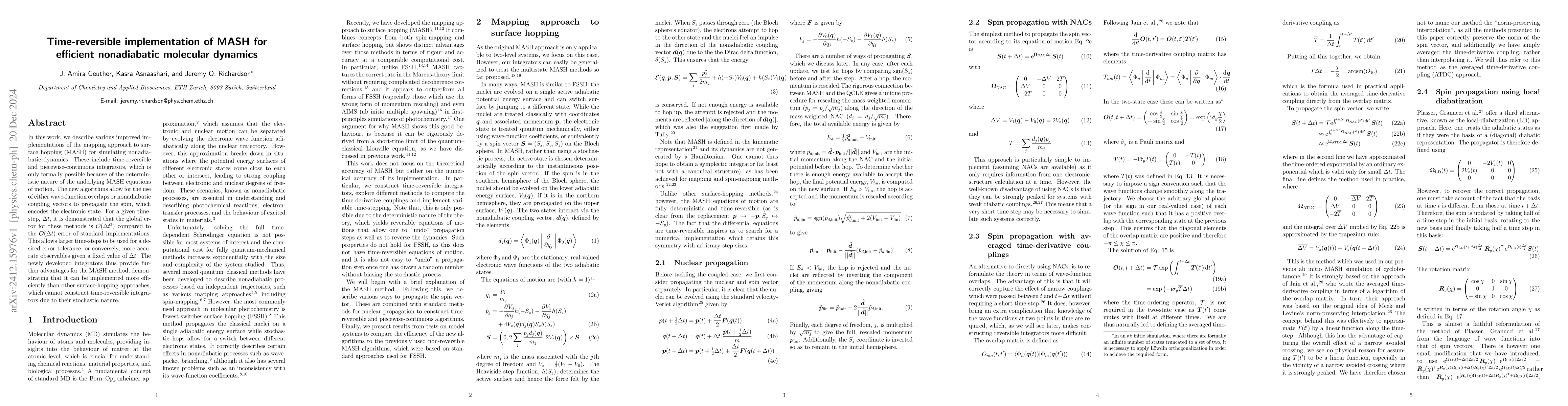 Thumbnail for Time-reversible implementation of MASH for efficient nonadiabatic
  molecular dynamics