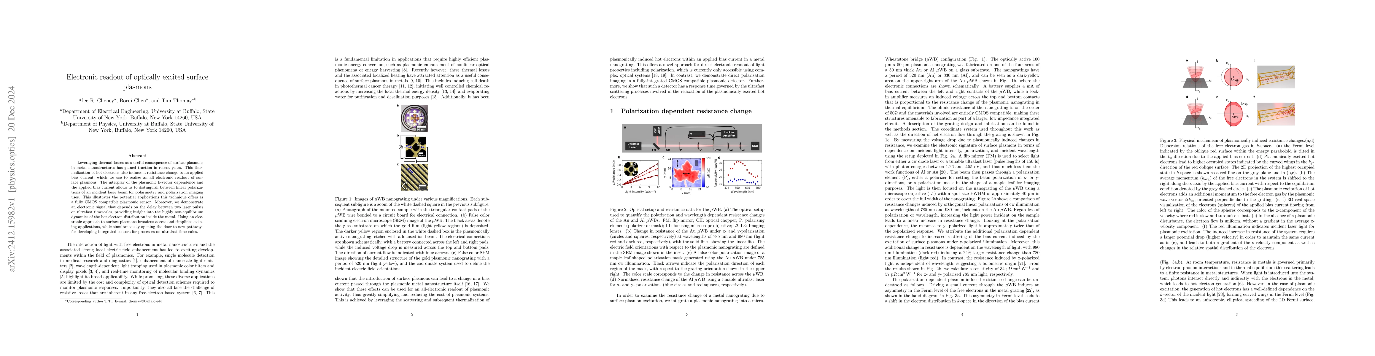 Thumbnail for Electronic readout of optically excited surface plasmons