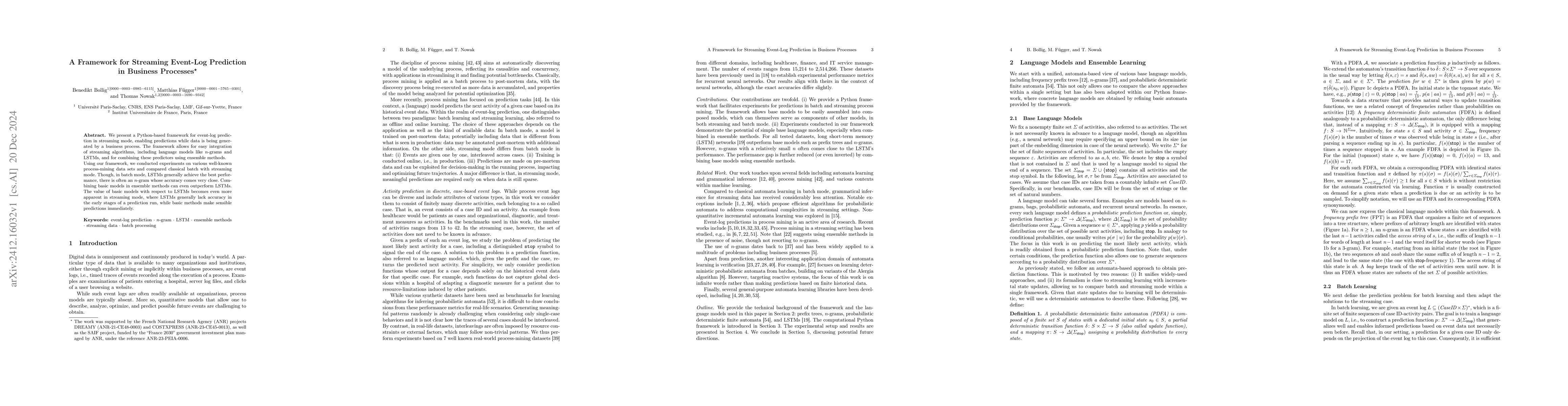 Thumbnail for A Framework for Streaming Event-Log Prediction in Business Processes