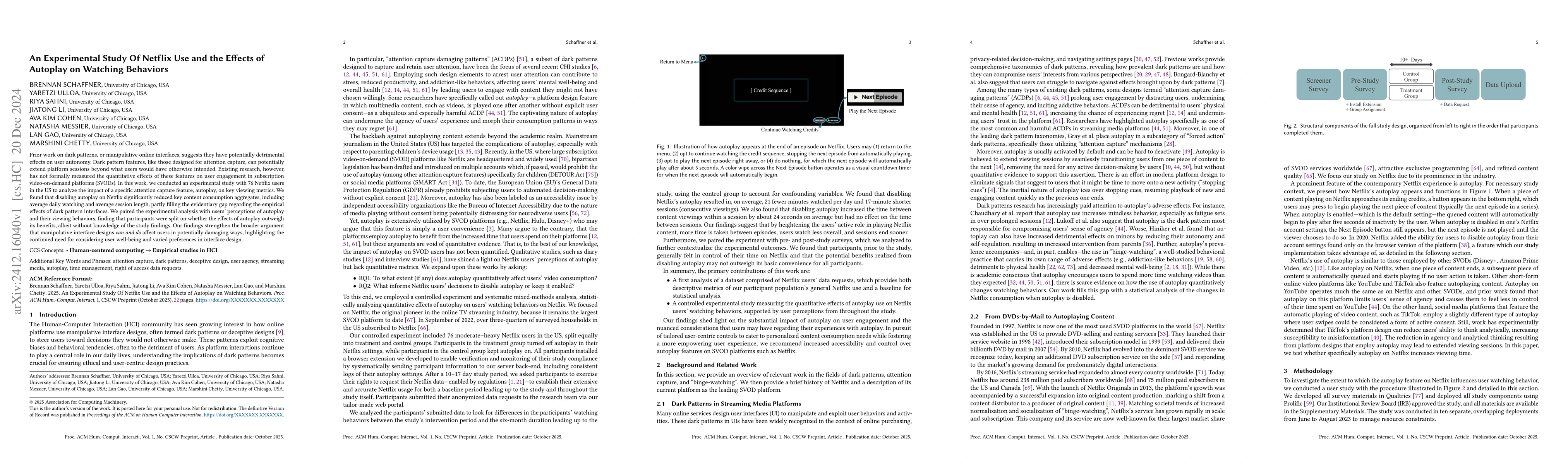 Thumbnail for An Experimental Study Of Netflix Use and the Effects of Autoplay on
  Watching Behaviors