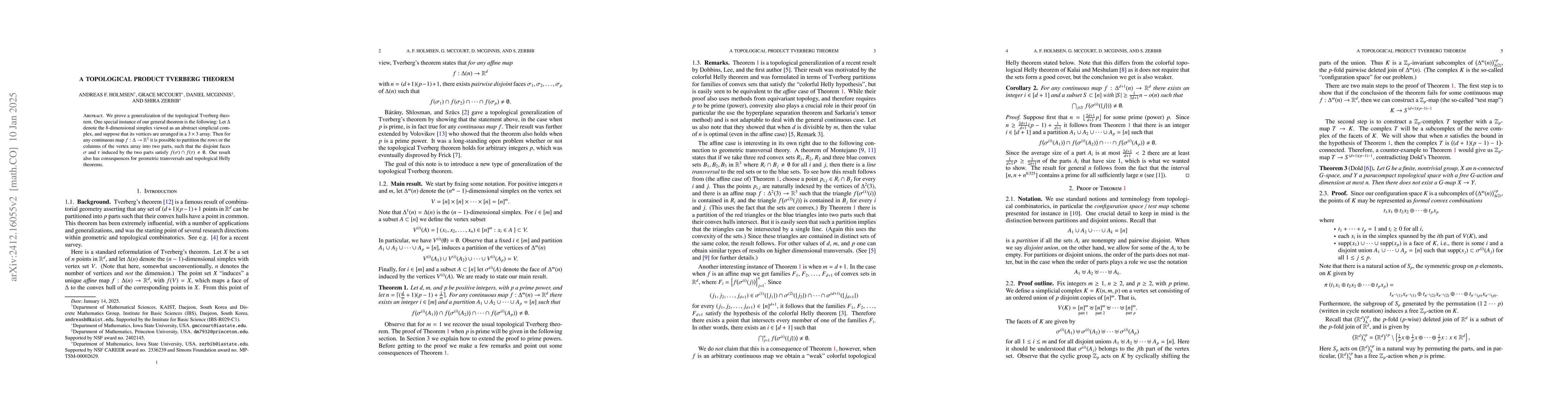 Thumbnail for A topological product Tverberg Theorem
