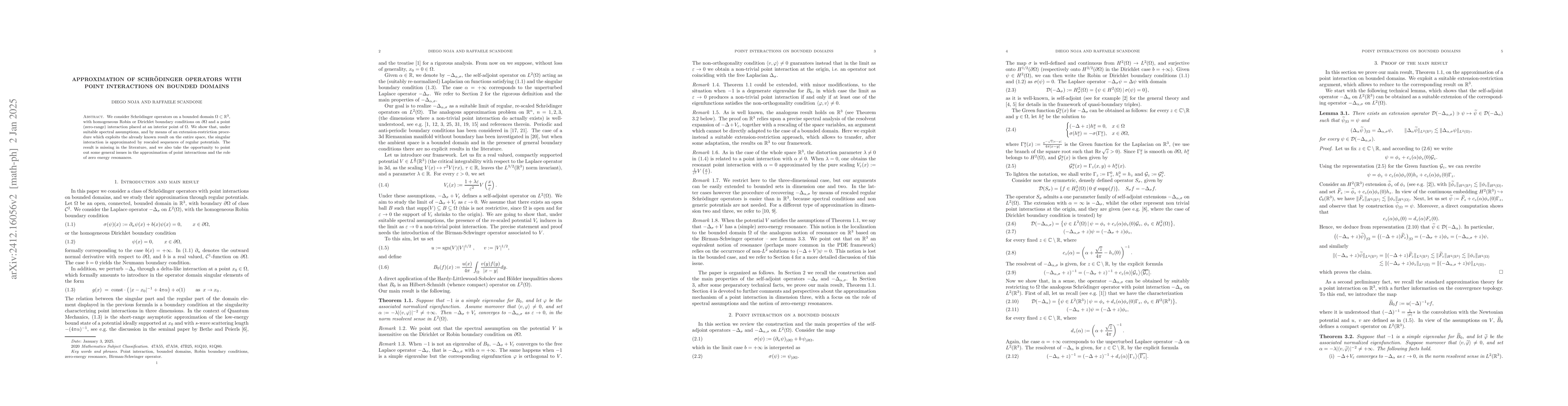 Thumbnail for Approximation of Schrödinger operators with point interactions on
  bounded domains