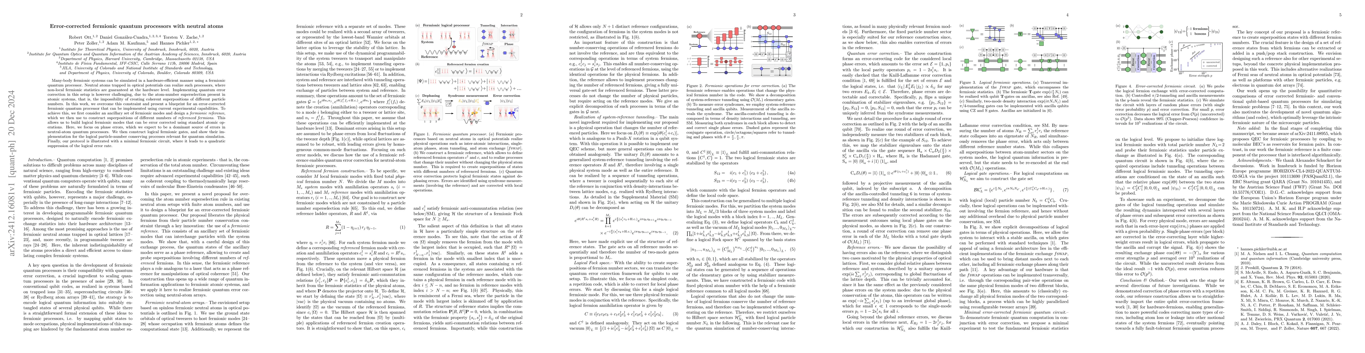 Thumbnail for Error-corrected fermionic quantum processors with neutral atoms