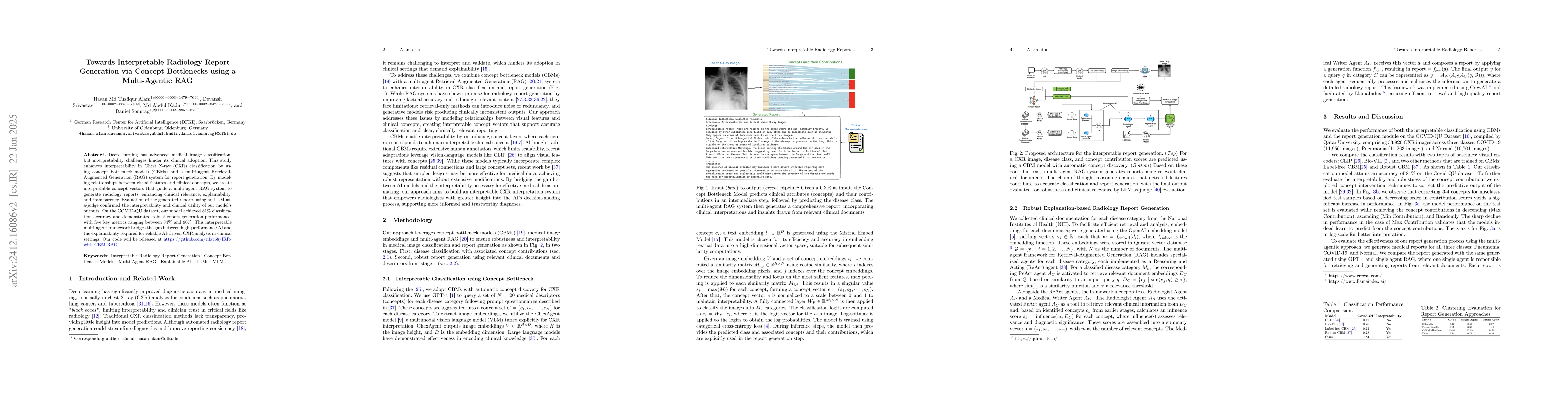 Thumbnail for Towards Interpretable Radiology Report Generation via Concept
  Bottlenecks using a Multi-Agentic RAG