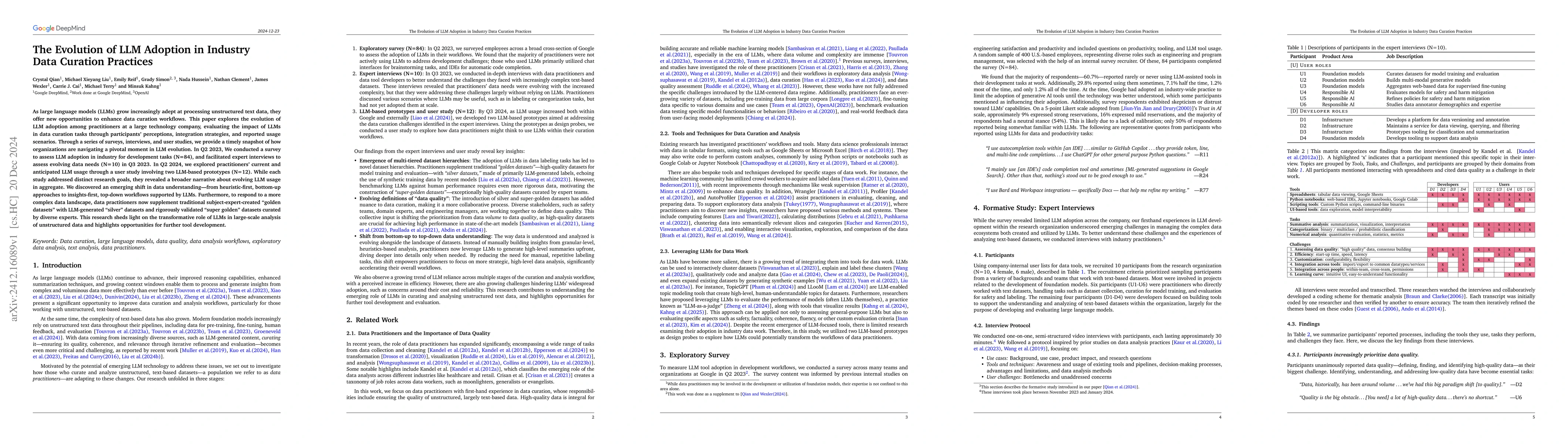 Thumbnail for The Evolution of LLM Adoption in Industry Data Curation Practices