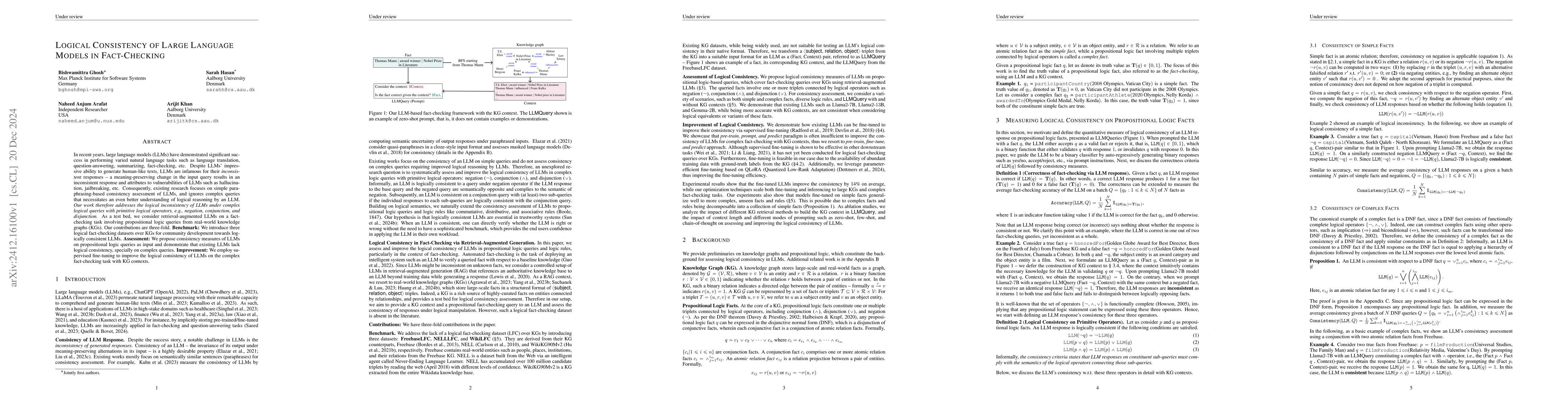 Thumbnail for Logical Consistency of Large Language Models in Fact-checking