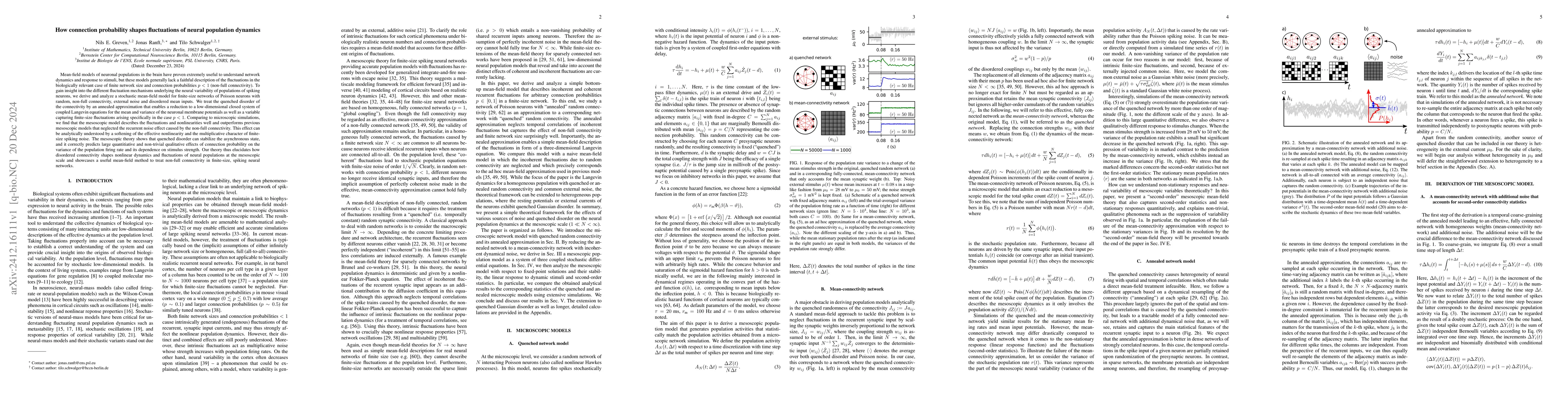 Thumbnail for How connection probability shapes fluctuations of neural population
  dynamics