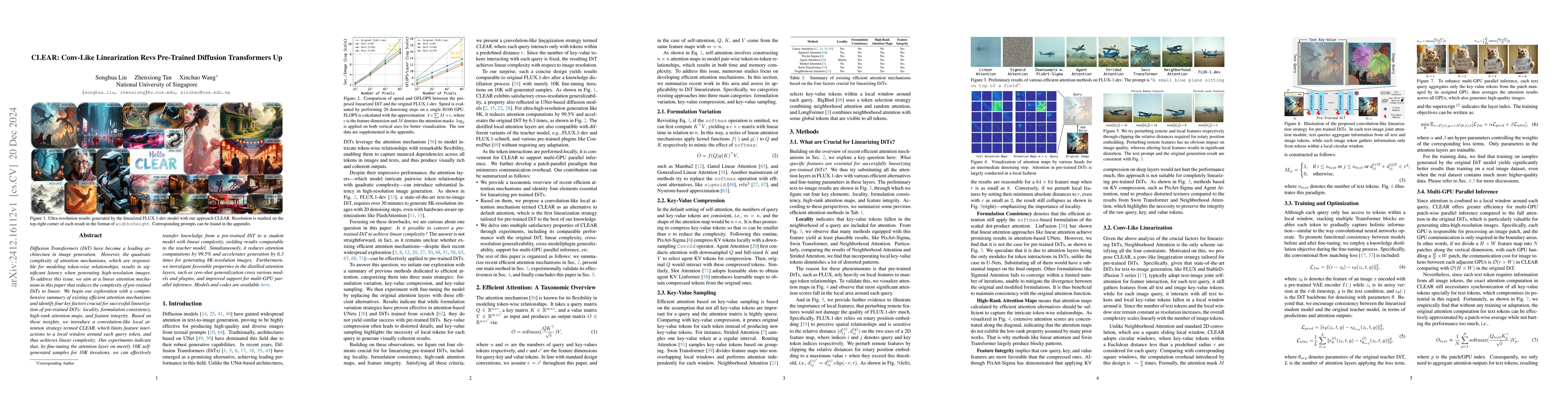 Thumbnail for CLEAR: Conv-Like Linearization Revs Pre-Trained Diffusion Transformers
  Up