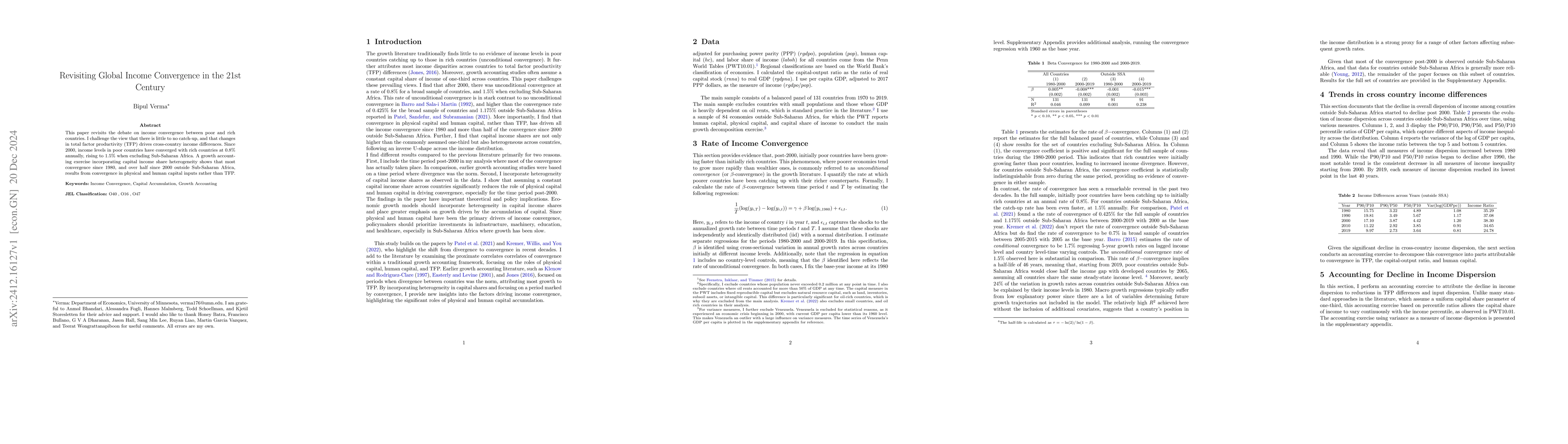 Thumbnail for Revisiting Global Income Convergence in the 21st Century