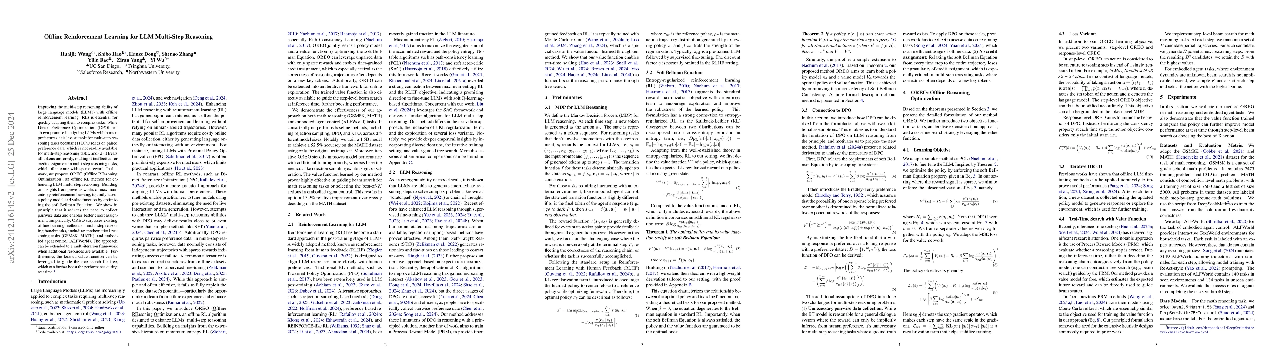 Thumbnail for Offline Reinforcement Learning for LLM Multi-Step Reasoning