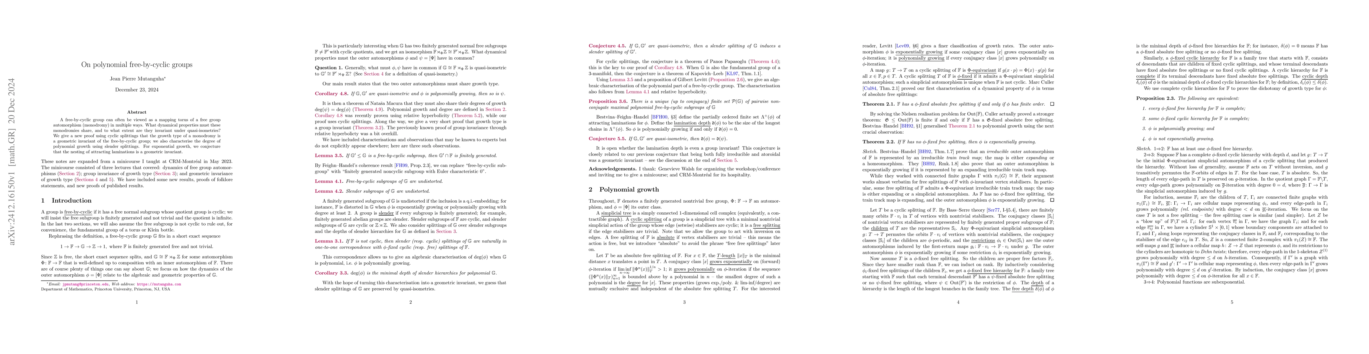 Thumbnail for On polynomial free-by-cyclic groups