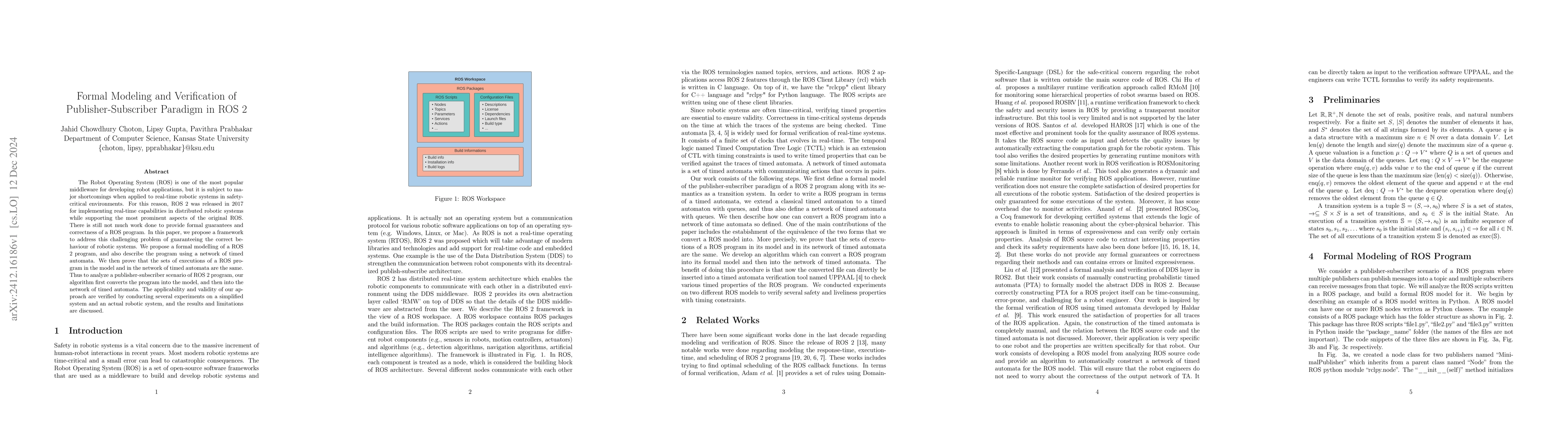 Thumbnail for Formal Modeling and Verification of Publisher-Subscriber Paradigm in ROS
  2