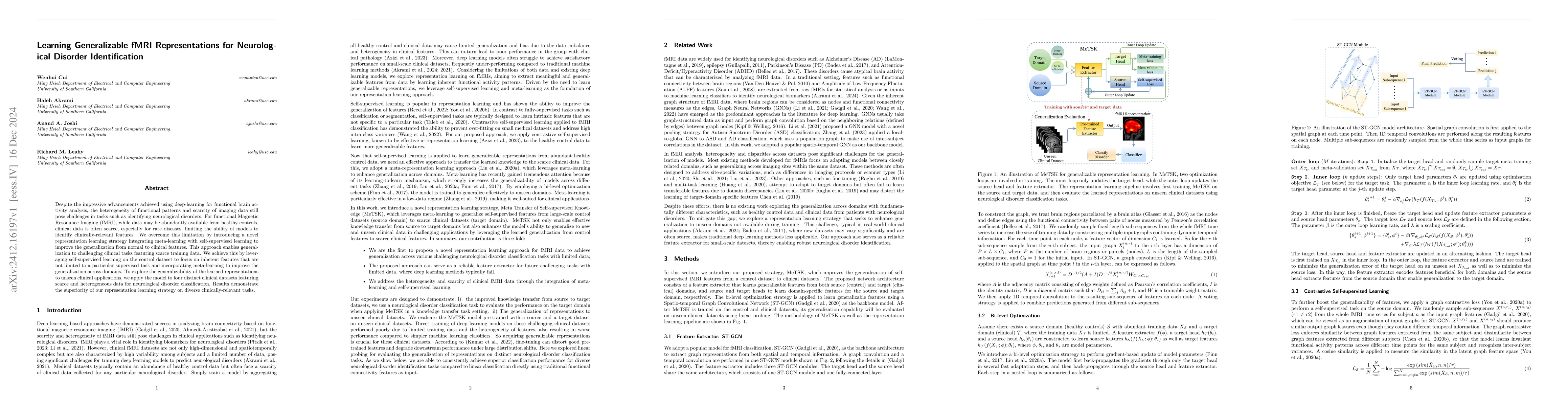 Thumbnail for Generalizable Representation Learning for fMRI-based Neurological
  Disorder Identification