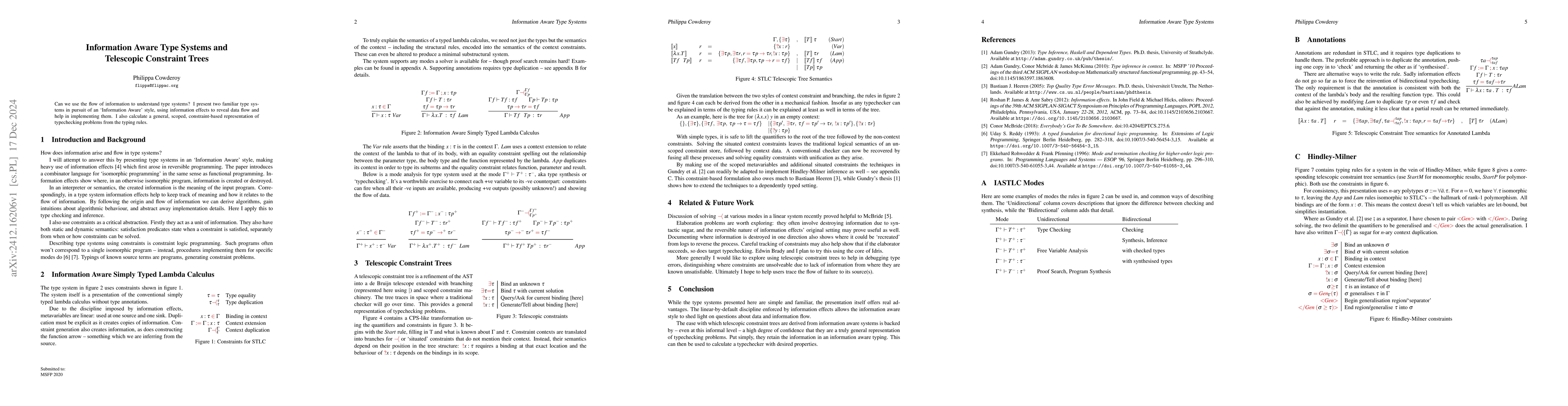 Thumbnail for Information Aware Type Systems and Telescopic Constraint Trees
