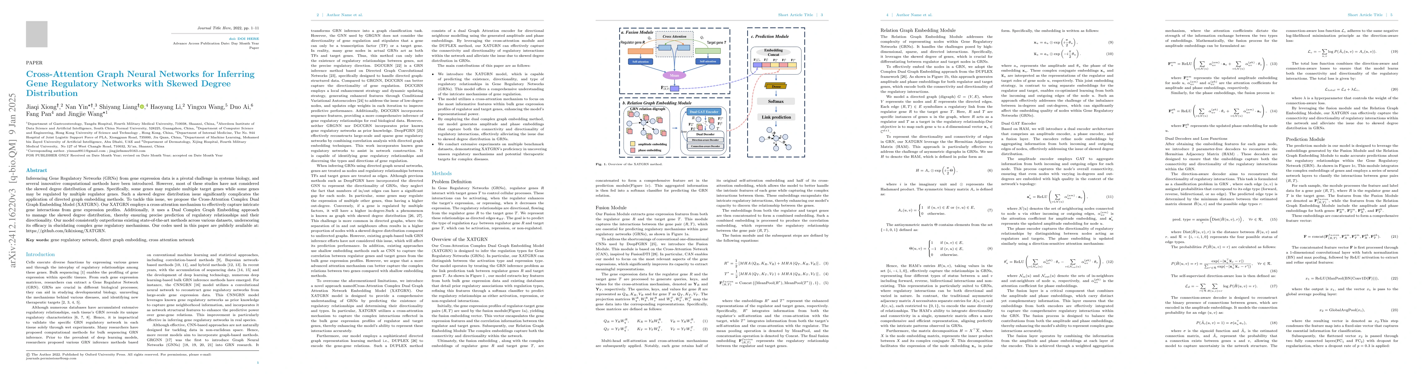 Thumbnail for Cross-Attention Graph Neural Networks for Inferring Gene Regulatory
  Networks with Skewed Degree Distribution
