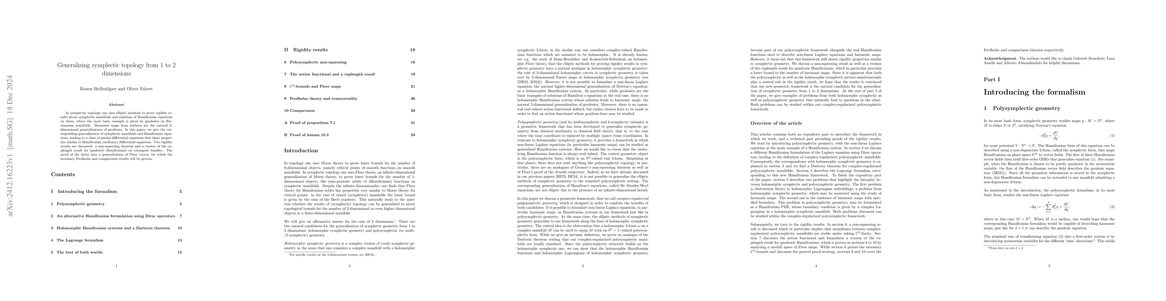 Thumbnail for Generalizing symplectic topology from 1 to 2 dimensions