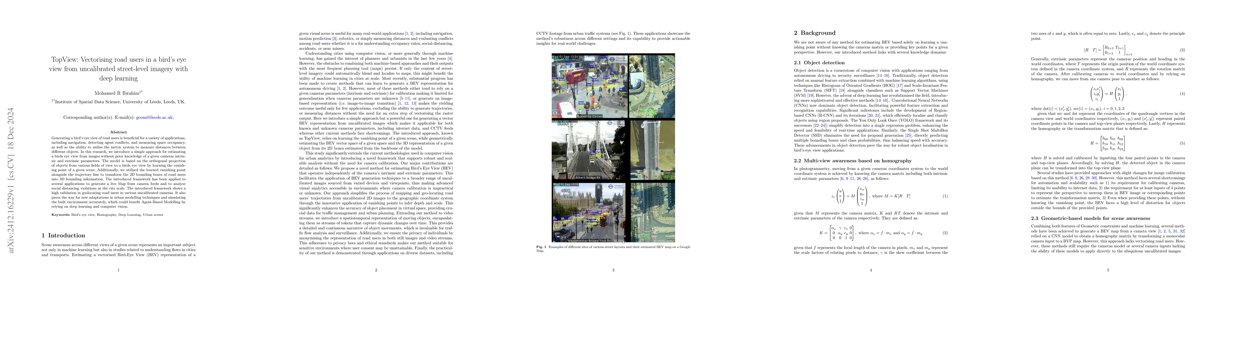 Thumbnail for TopView: Vectorising road users in a bird's eye view from uncalibrated
  street-level imagery with deep learning