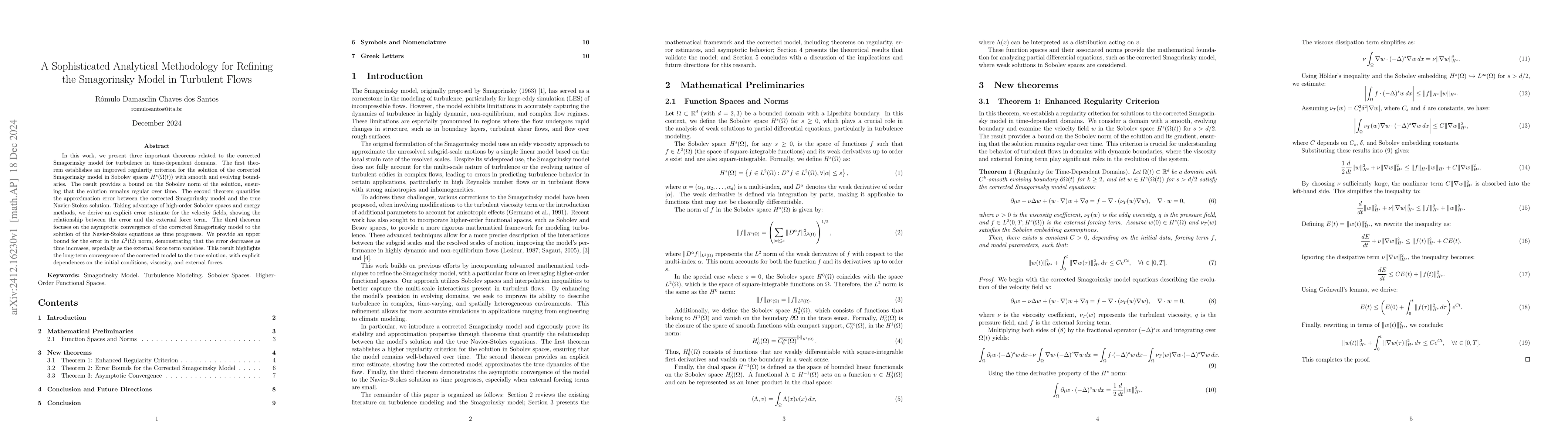 Thumbnail for A Sophisticated Analytical Methodology for Refining the Smagorinsky
  Model in Turbulent Flows