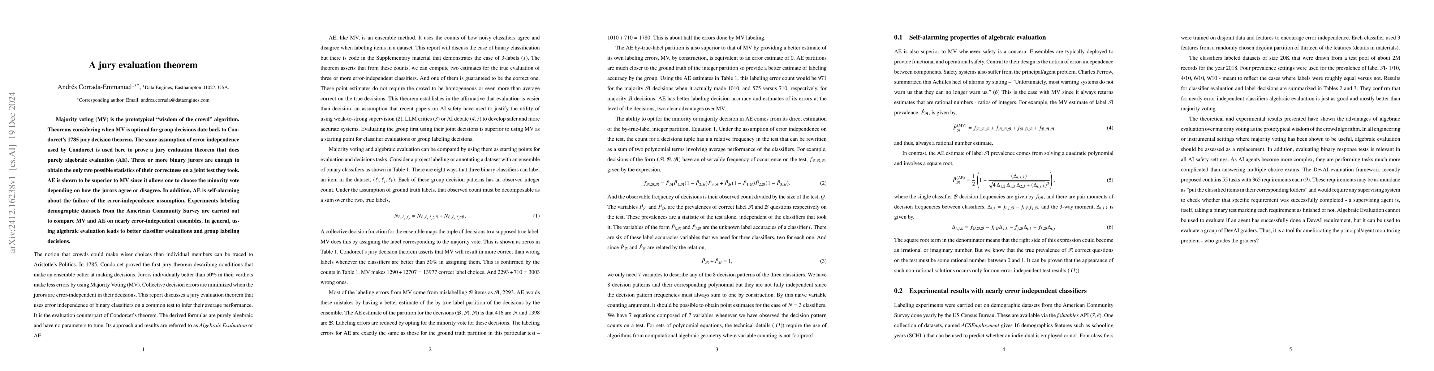 Thumbnail for A jury evaluation theorem
