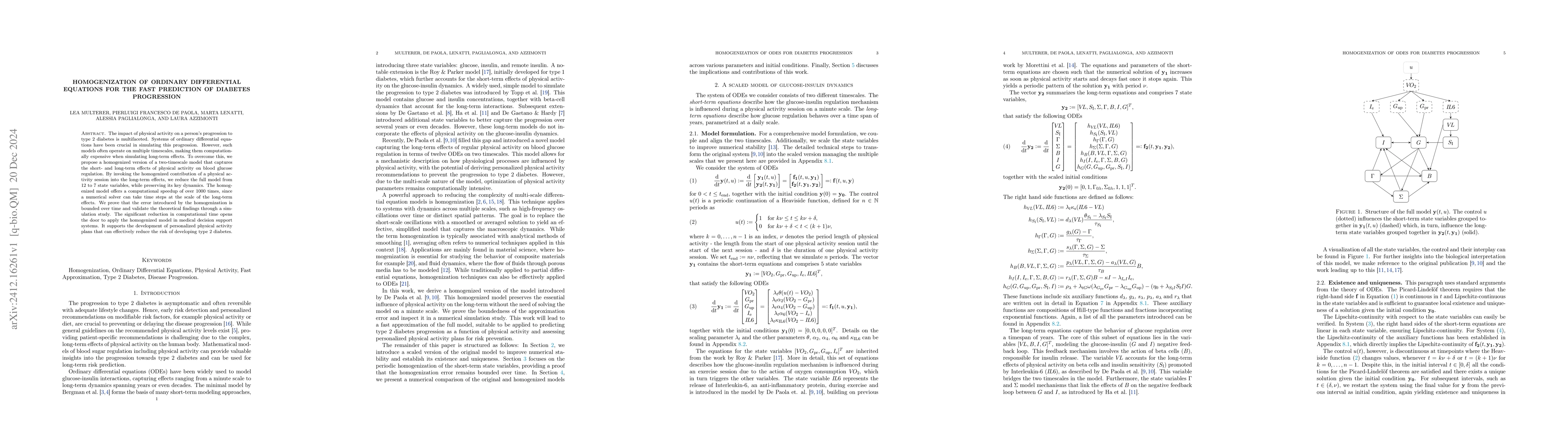 Thumbnail for Homogenization of Ordinary Differential Equations for the Fast
  Prediction of Diabetes Progression