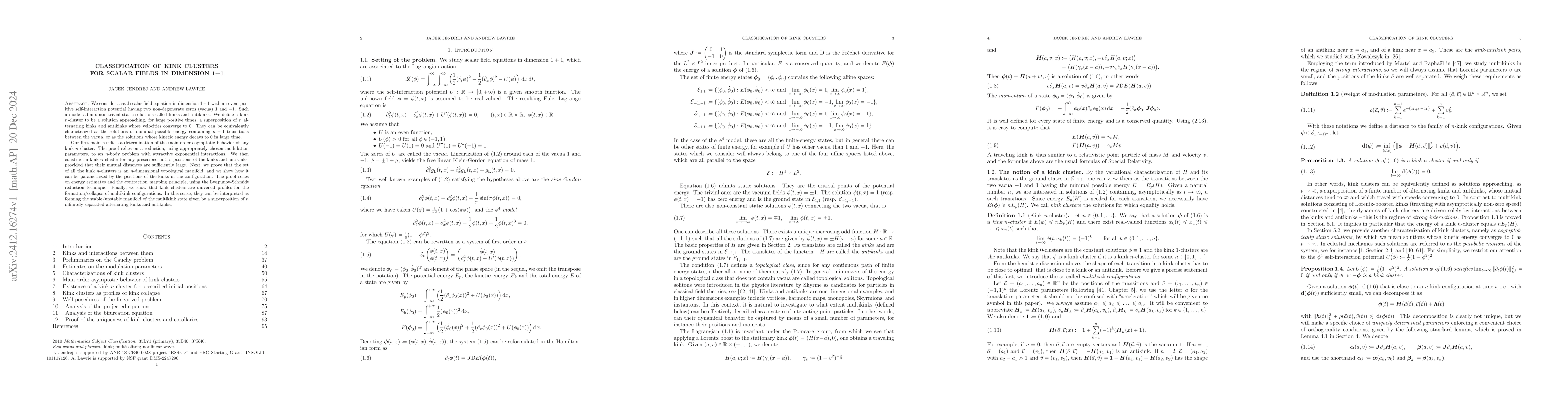Thumbnail for Classification of kink clusters for scalar fields in dimension 1+1