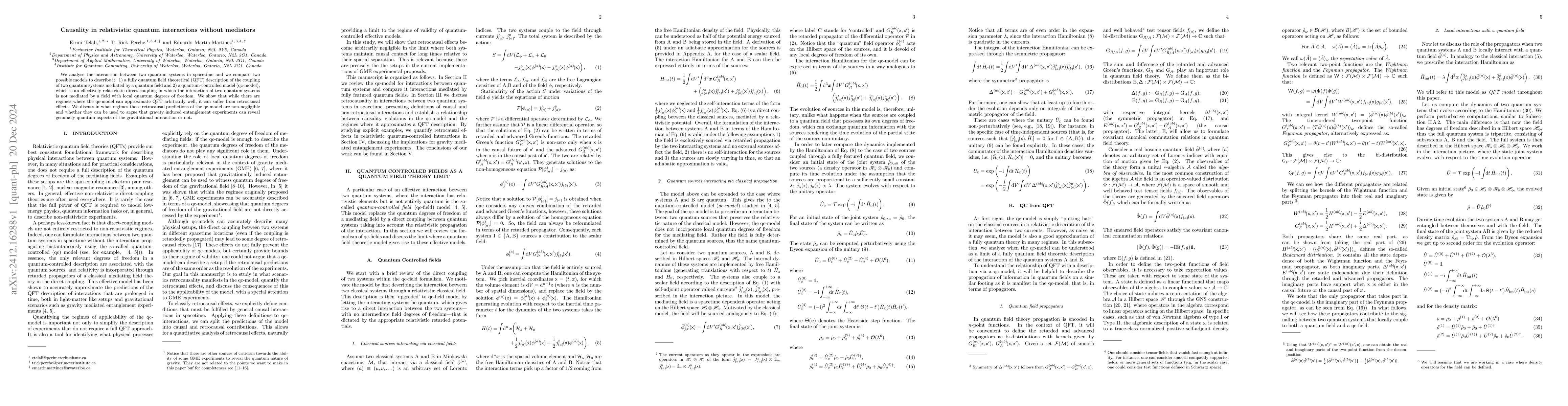 Thumbnail for Causality in relativistic quantum interactions without mediators