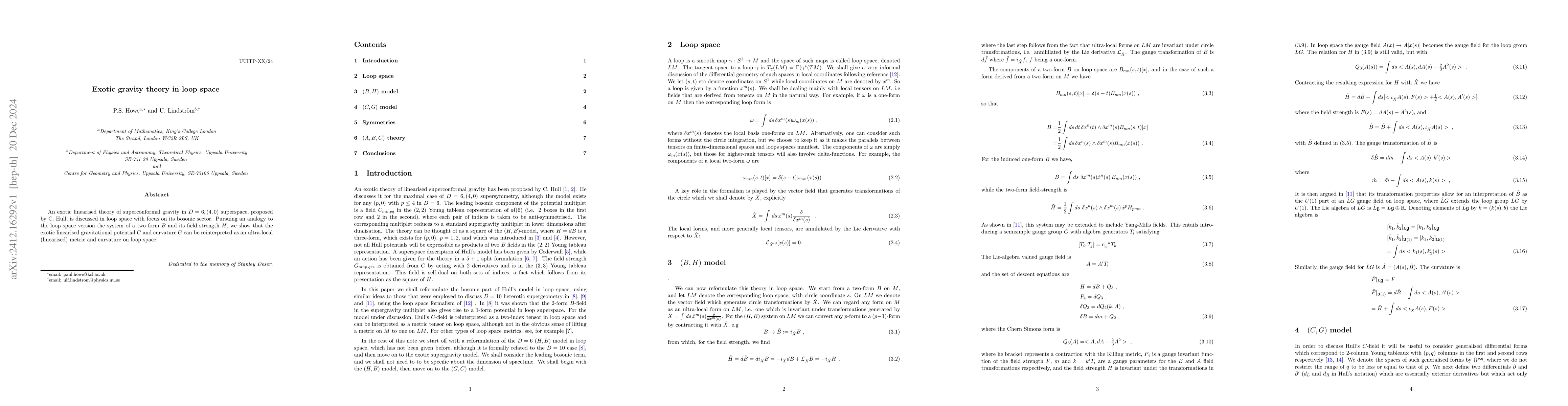 Thumbnail for Exotic gravity theory in loop space