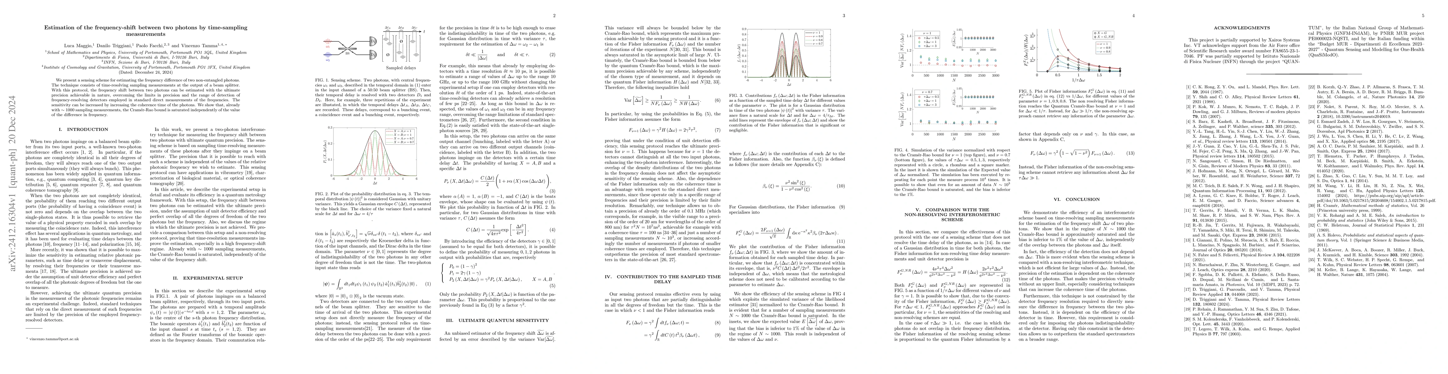 Thumbnail for Estimation of the frequency-shift between two photons by time-sampling
  measurements