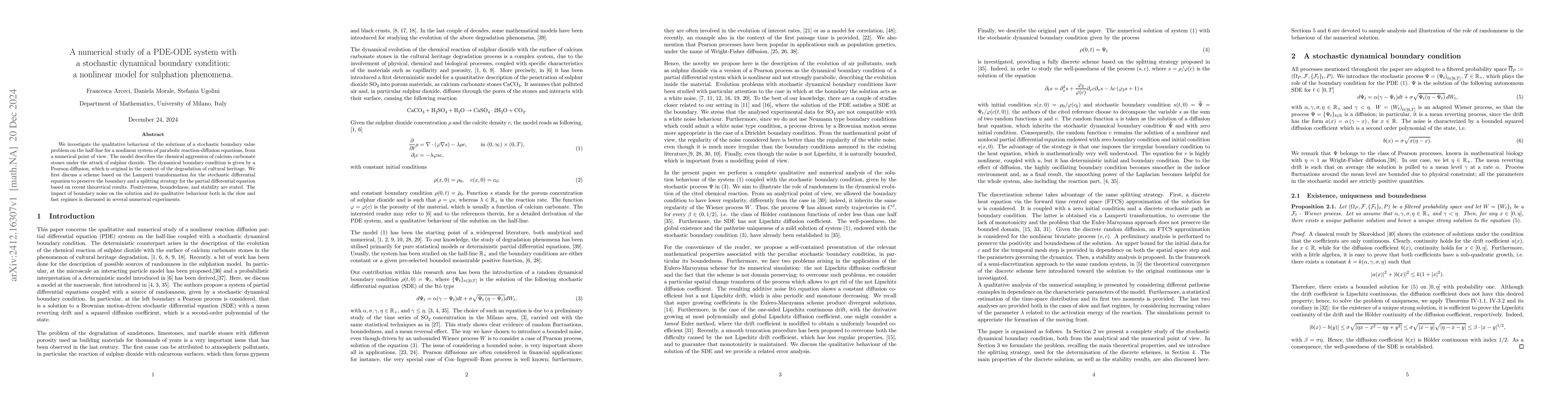 Thumbnail for A numerical study of a PDE-ODE system with a stochastic dynamical
  boundary condition: a nonlinear model for sulphation phenomena