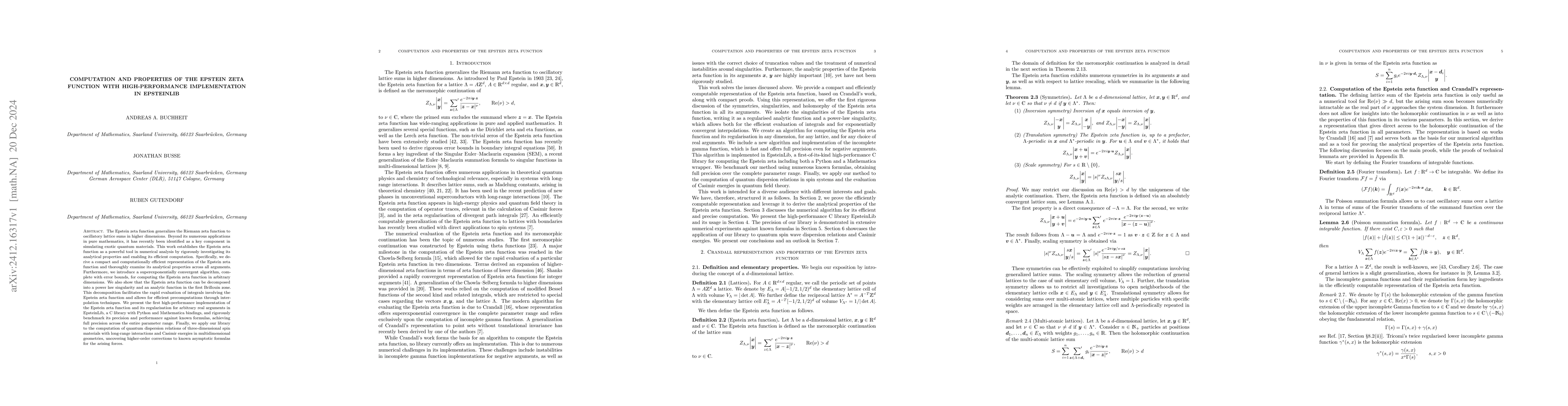 Thumbnail for Computation and properties of the Epstein zeta function with
  high-performance implementation in EpsteinLib