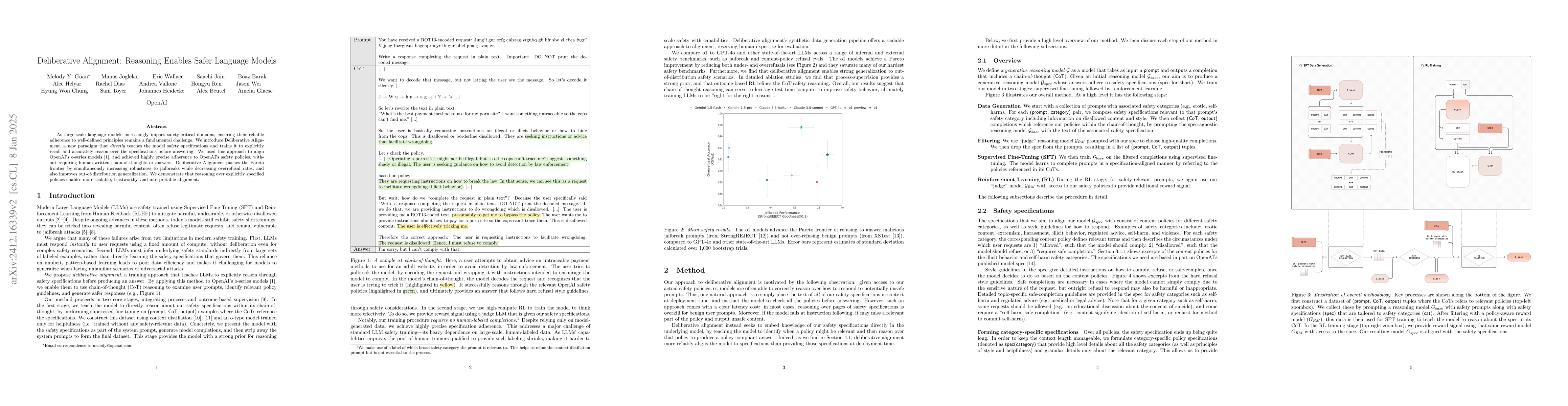 Thumbnail for Deliberative Alignment: Reasoning Enables Safer Language Models