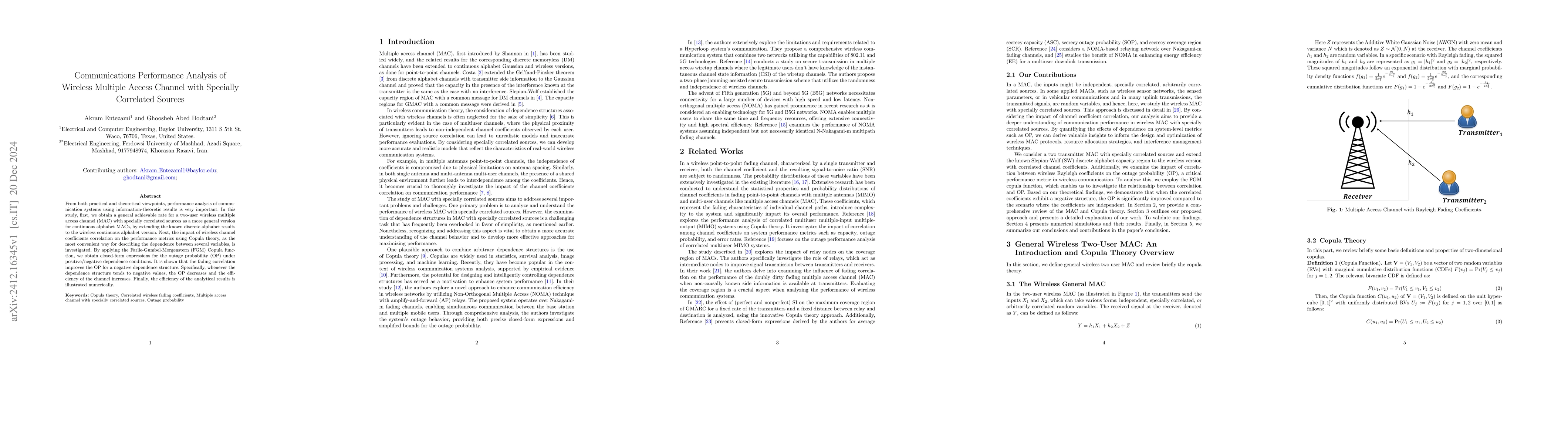 Thumbnail for Communications Performance Analysis of Wireless Multiple Access Channel
  with Specially Correlated Sources