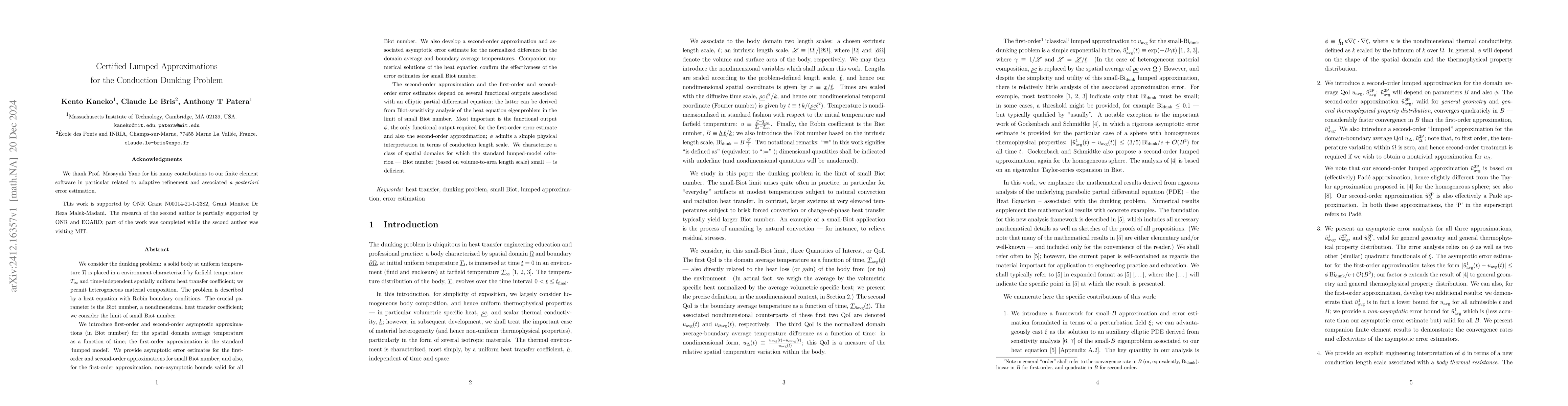 Thumbnail for Certified Lumped Approximations for the Conduction Dunking Problem