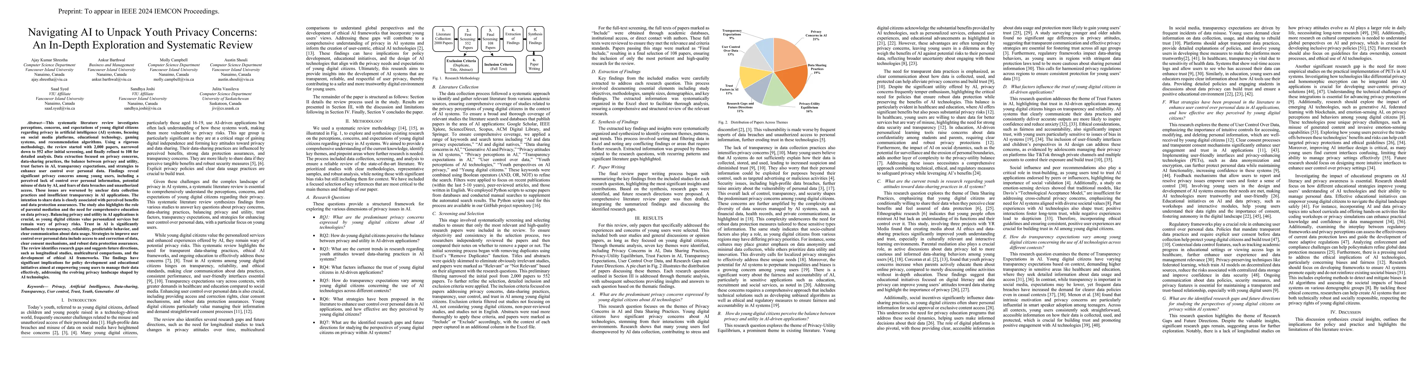 Thumbnail for Navigating AI to Unpack Youth Privacy Concerns: An In-Depth Exploration
  and Systematic Review